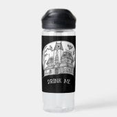 Haunted House and Bats Halloween  Waterfles (Achterkant)