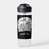 Haunted House and Bats Halloween  Waterfles (Voorkant)