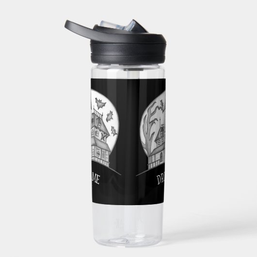 Haunted House and Bats Halloween  Waterfles (Rechts)