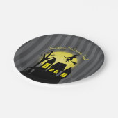 Haunted House and Flying Witch met Moonlight Papieren Bordje (Gekanteld)