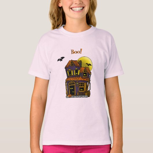 Haunted House and Ghosts Childrens T-Shirt (Voorkant)