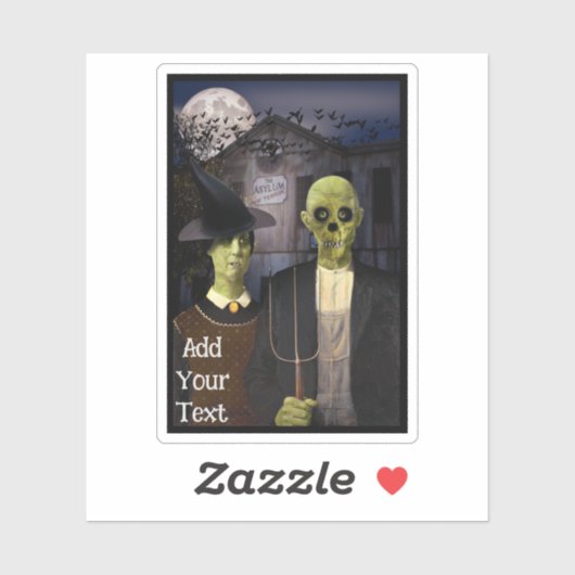 Haunted House Asylum Halloween Sticker (Vel)