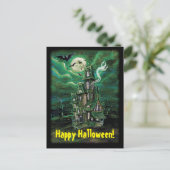 Haunted House Bat Briefkaart (Staand voorkant)