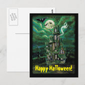 Haunted House Bat Briefkaart (Voorkant / Achterkant)