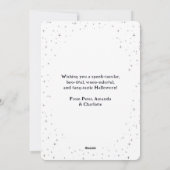 Haunted House Bats Moon Jack O'Lanterns Halloween Feestdagenkaart (Achterkant)