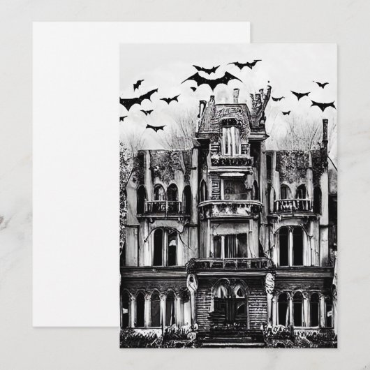 Haunted House Bedankkaart (Voorkant / Achterkant)