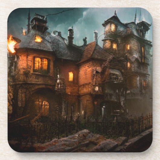 Haunted House Bier Onderzetter (Voorkant)