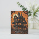 Haunted House bij Halloween Briefkaart (Staand voorkant)