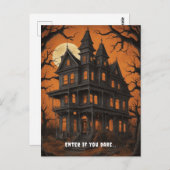 Haunted House bij Halloween Briefkaart (Voorkant / Achterkant)