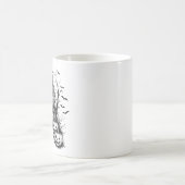 Haunted House Black and White Halloween Koffiemok (Center)