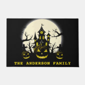 Haunted House, Cemetery & Pumpkins - Halloween Deurmat (Voorkant)