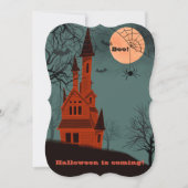 Haunted House Custom Text Spooky Fun Kaart (Voorkant)