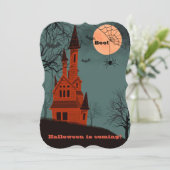 Haunted House Custom Text Spooky Fun Kaart (Staand voorkant)