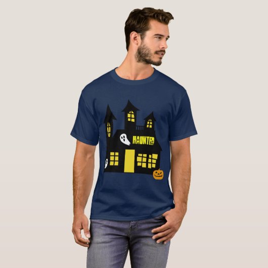 Haunted house design T-shirt (Voorkant volledig)