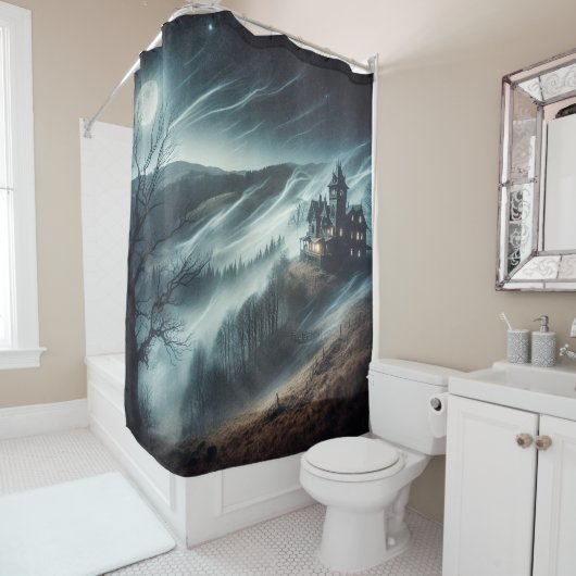 Haunted House Douchegordijn (In situ)