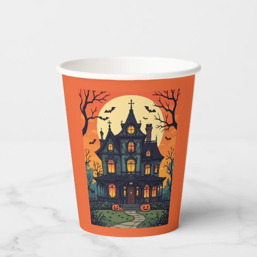 Haunted House - Duivels doodlopend Papieren Bekers (Achterkant)