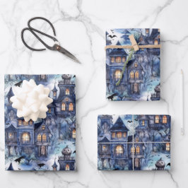 Haunted House Elegant Halloween Inpakpapier Vel