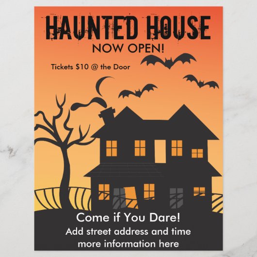 Haunted House en Bats Flyer (Voorkant)