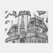 Haunted House en Bats Halloween Deurmat (Voorkant)