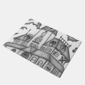 Haunted House en Bats Halloween Deurmat (Schuin)