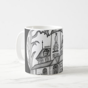 Haunted House en Bats Halloween Koffiemok