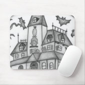 Haunted House en Bats Halloween Muismat (Met muis)