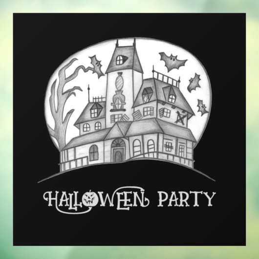 Haunted House en Bats Halloween Raamsticker (Vel 3)