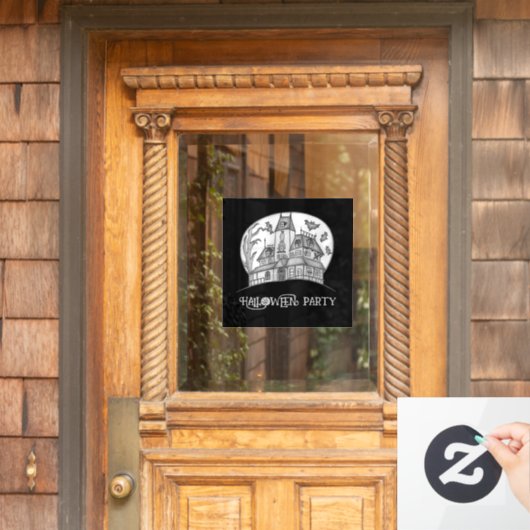 Haunted House en Bats Halloween Raamsticker (Huis Deur)