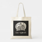 Haunted House en Bats Halloween Tote Bag (Achterkant)