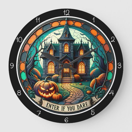 Haunted House Enter If You Dare Grote Klok (Voorkant)