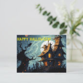 Haunted House Feestdagenkaart (Staand voorkant)