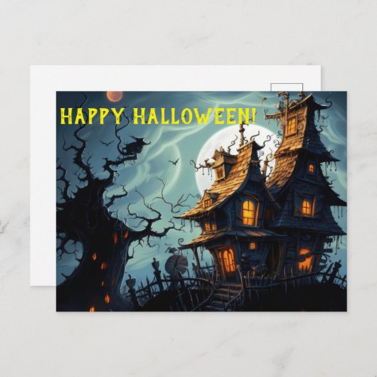 Haunted House Feestdagenkaart (Voorkant / Achterkant)