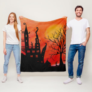 Haunted House Fleece Blanket Deken