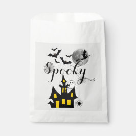 Haunted House Flying Witch Spooky Halloween Bedankzakje