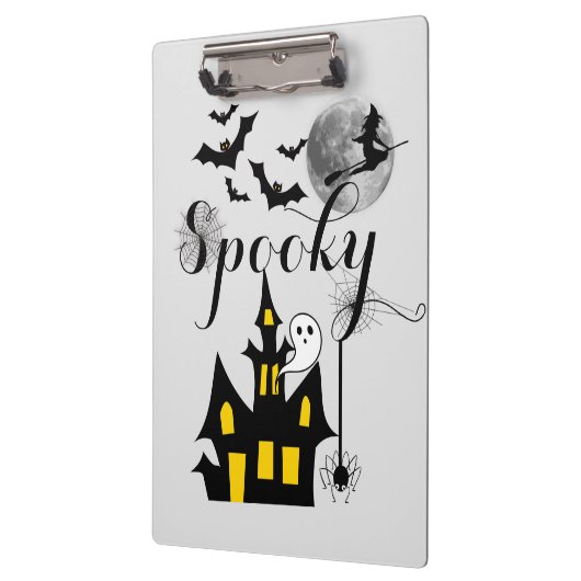Haunted House Flying Witch Spooky Halloween Klembord (Links)