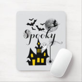 Haunted House Flying Witch Spooky Halloween Muismat (Met muis)