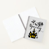 Haunted House Flying Witch Spooky Halloween Notitieboek (Binnen)