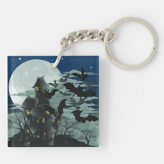 Haunted House Full Moon Keychain (Achterkant)