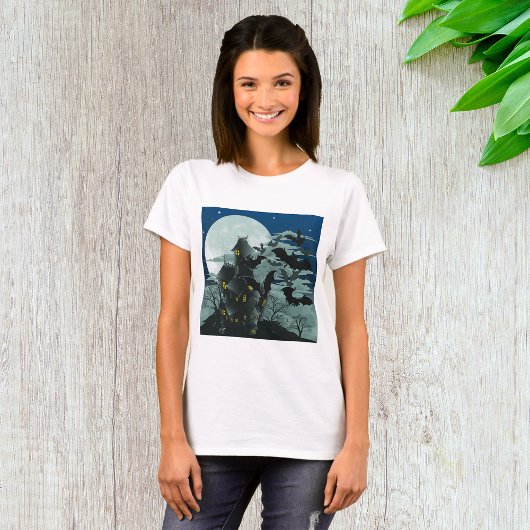 Haunted House Full Moon Vrouwen T-shirt