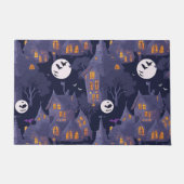 Haunted House Gepersonaliseerde Halloween Art Deurmat (Voorkant)