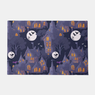 Haunted House Gepersonaliseerde Halloween Art Deurmat