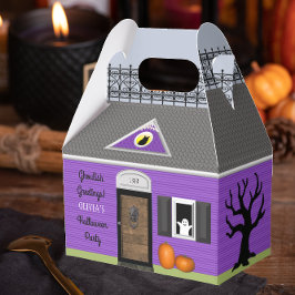 Haunted House Gepersonaliseerde Halloween Favor Bo Bedankdoosjes