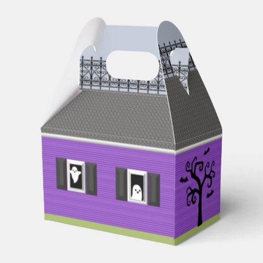 Haunted House Gepersonaliseerde Halloween Favor Bo Bedankdoosjes (Achterkant)