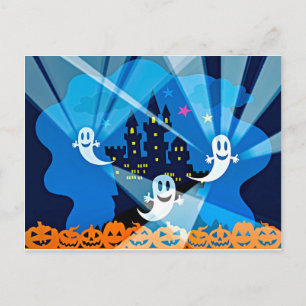 Haunted House, Ghost en Pumpkins Briefkaart