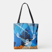 Haunted House, Ghost en Pumpkins Tote Bag (Achterkant)