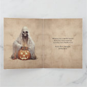 Haunted House Ghost Happy Halloween Kaart (Binnen)