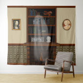 Haunted House Ghost Library Halloween Wandkleed (In Situ (horizontaal))