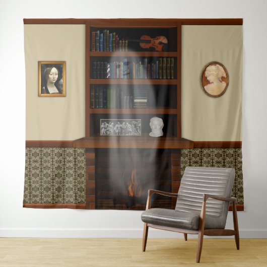 Haunted House Ghost Library Halloween Wandkleed (In Situ (horizontaal))