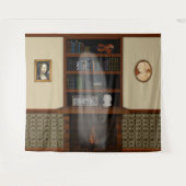 Haunted House Ghost Library Halloween Wandkleed (Voorkant (horizontaal))