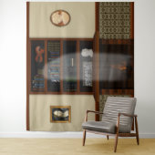 Haunted House Ghost Library Halloween Wandkleed (In situ)